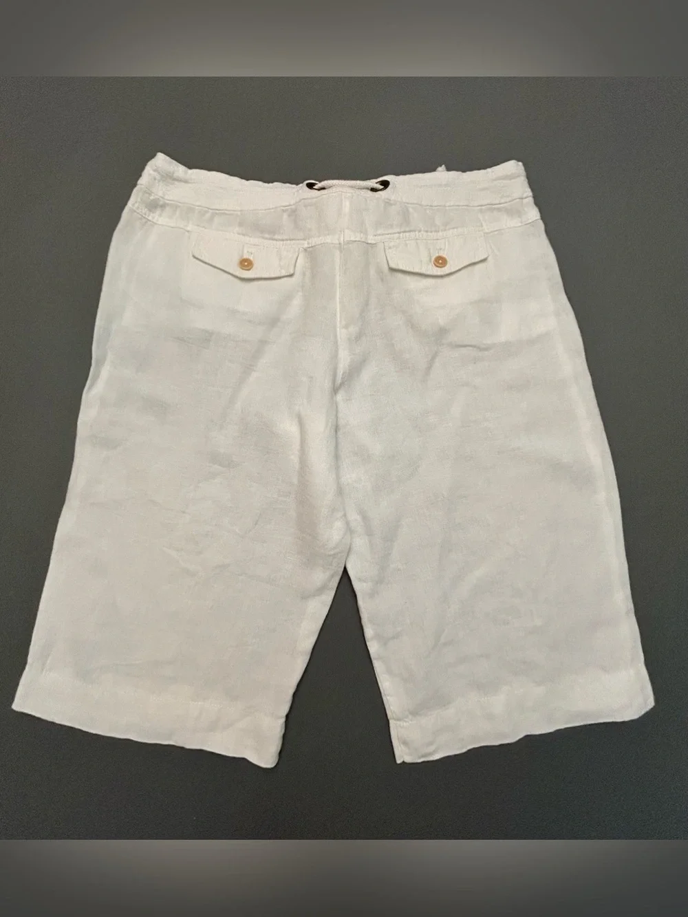 J. Crew White Linen Drawstring Classic Preppy Bermuda Shorts